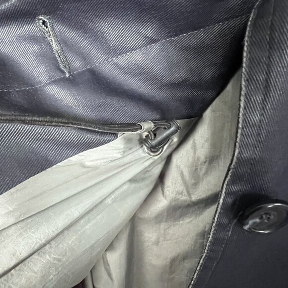 M0851 Womens Waxed Cotton Short Trench Rain Jacket Black Size 6 Classy Outerwear - Picture 7 of 16